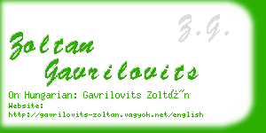 zoltan gavrilovits business card